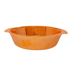 Vintage Fire King Peach Luster Oval Au Gratin Casserole Dish Anchor Hocking